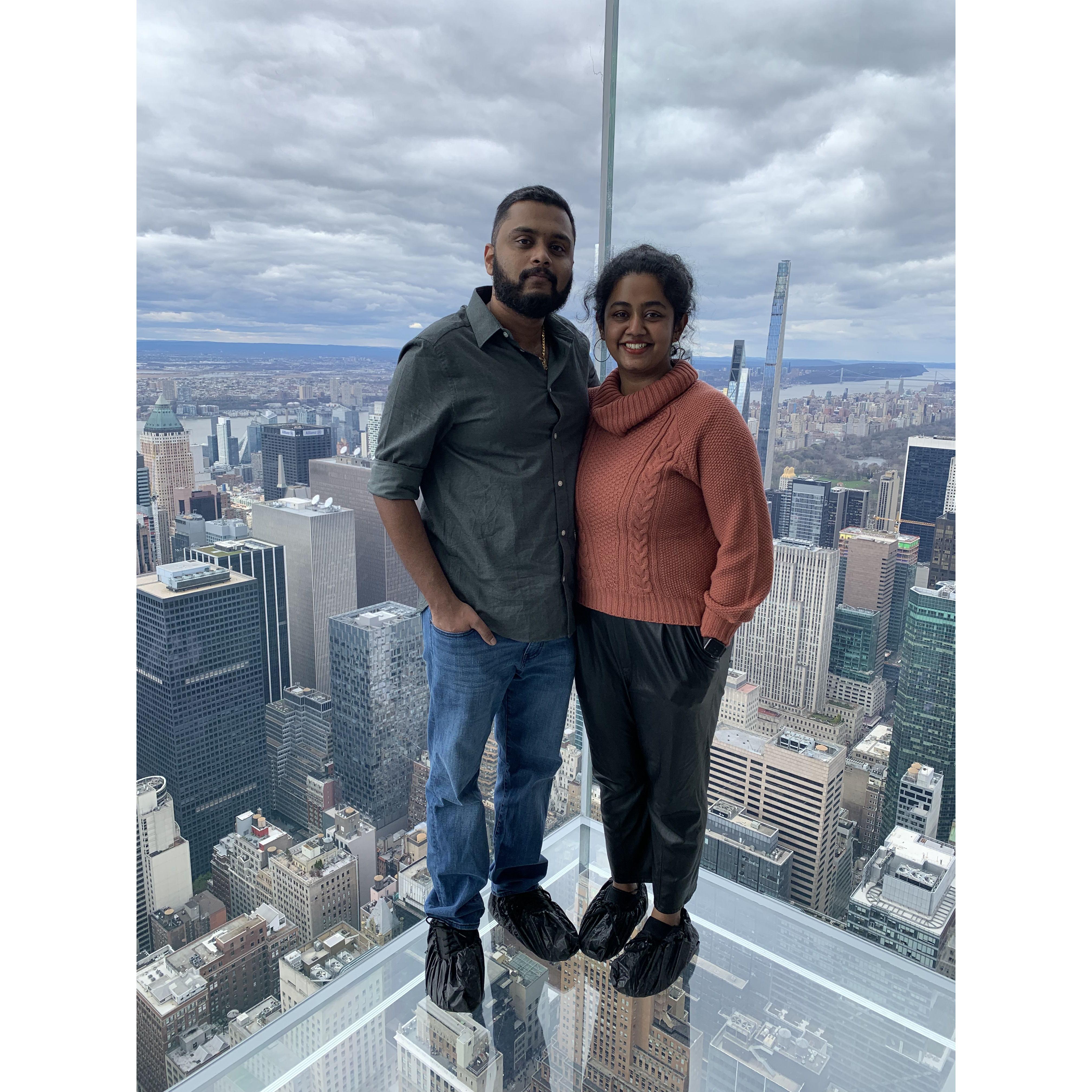 Our first picture together. Not Sagar being a nervous wreck.