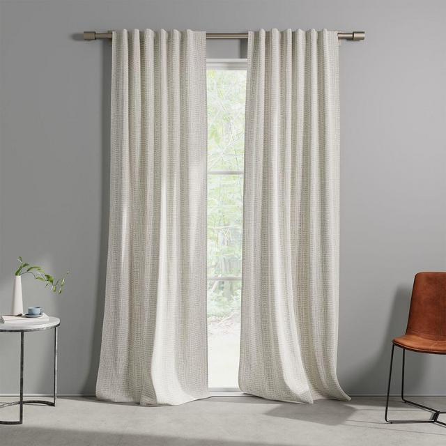 Cotton Canvas Bomu Curtain, Set of 2, Stone Gray, 48"x108"