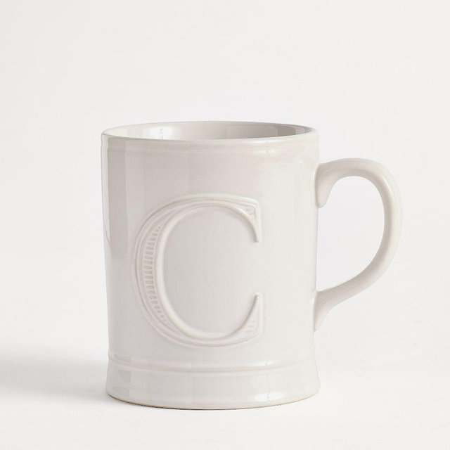 Embossed Alphabet Mug, C
