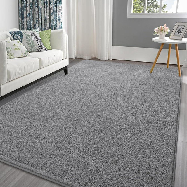 Pettop Area Rugs for Bedroom Living Room, 6x9 Grey Thickened Memory-Foam Indoor Carpets, Modern Aesthetic Minimalist Super Soft Comfy Carpet for Boys Girls Adults Room Dorm Home Decor