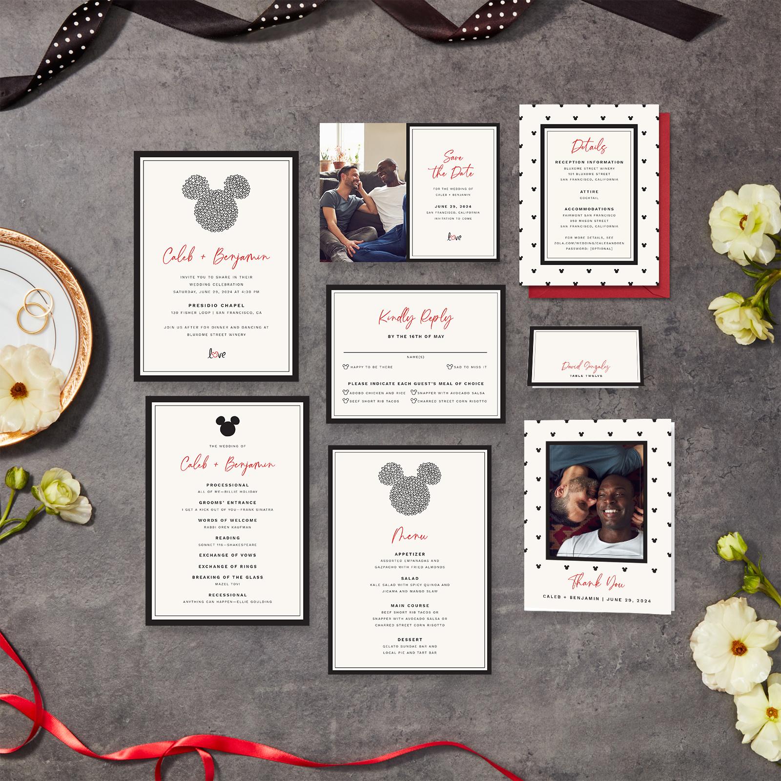 Zola Wedding Place Cards Mickey Love