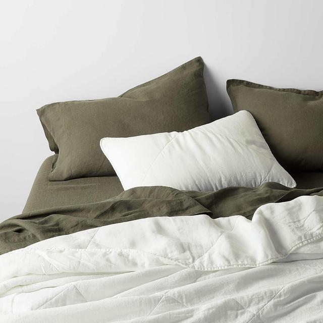 European Flax ®-Certified Linen Crisp White King Quilt