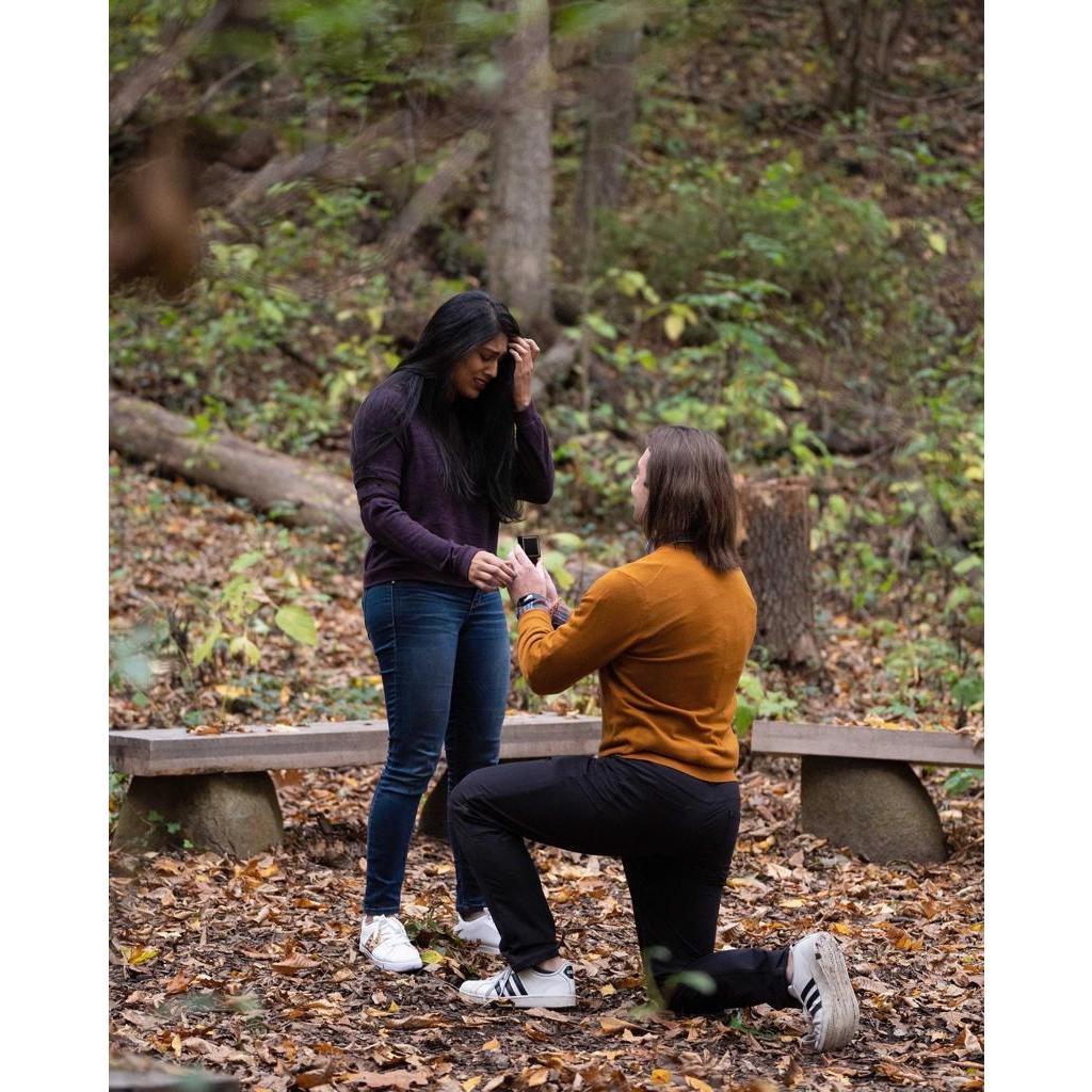This is Nick's favorite proposal pic, because you can see the shock and confusion on Sanj's face