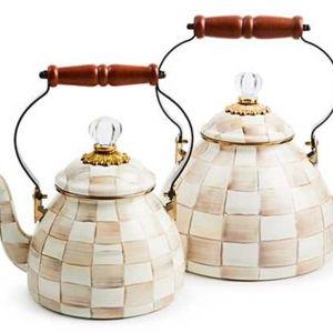2 Qt. Mackenzie Childs Teapot Mocha