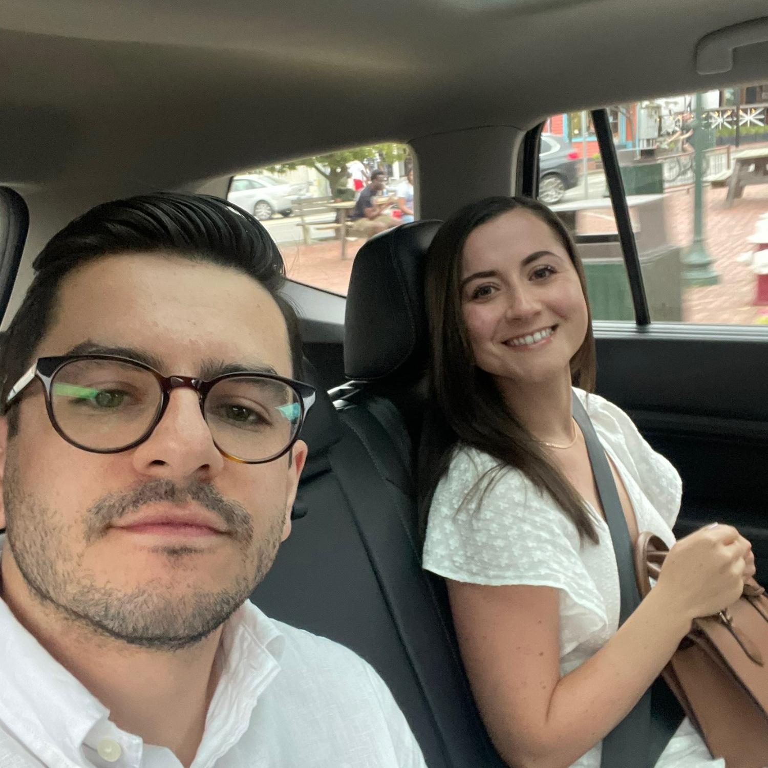 Car ride on our way to get engaged!!!