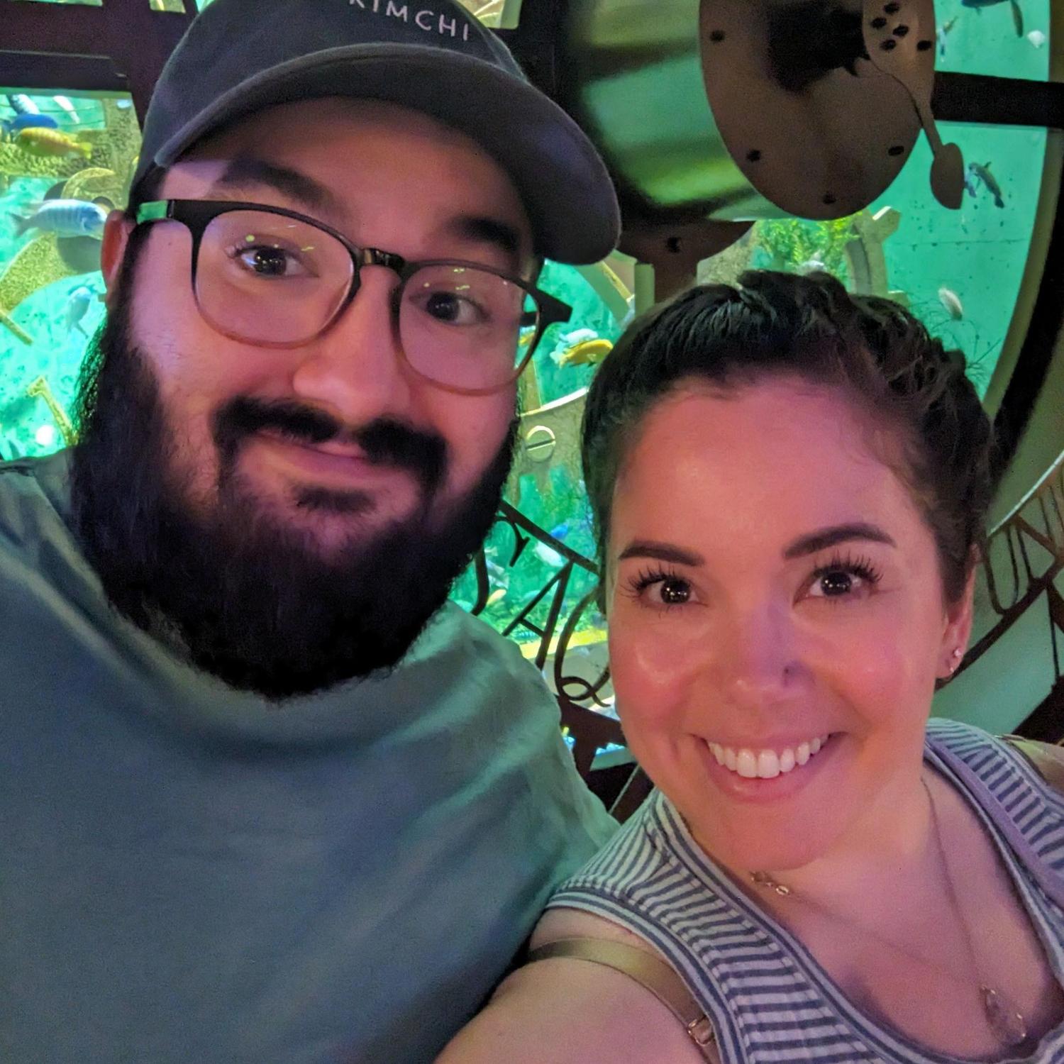 Our first vacation together; at the St. Louis Aquarium