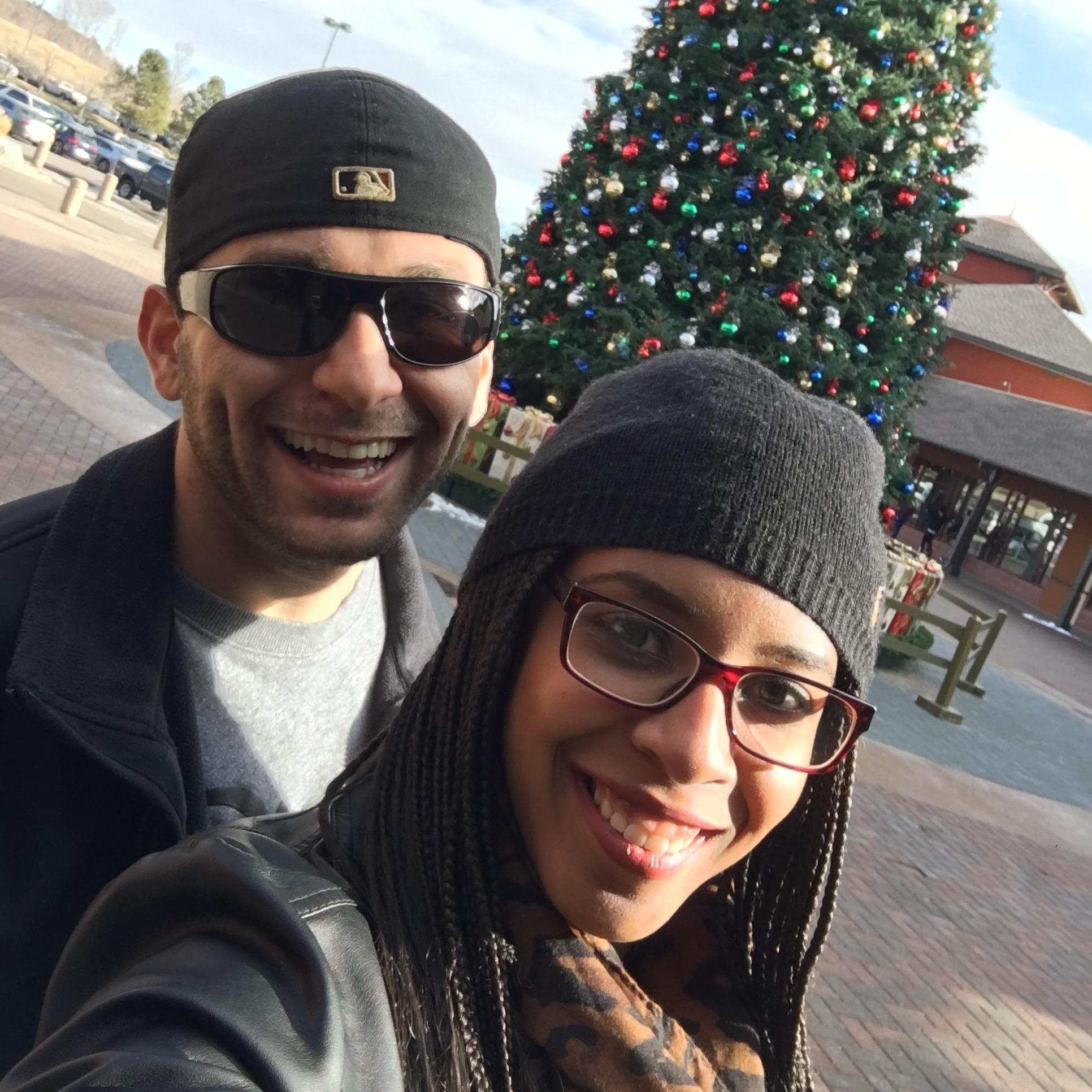 Christmas shopping at the Castle Rock outlets in Colorado.