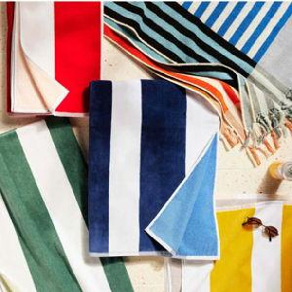 Cabana Stripe Beach Towel (Blue, Pack of 2)