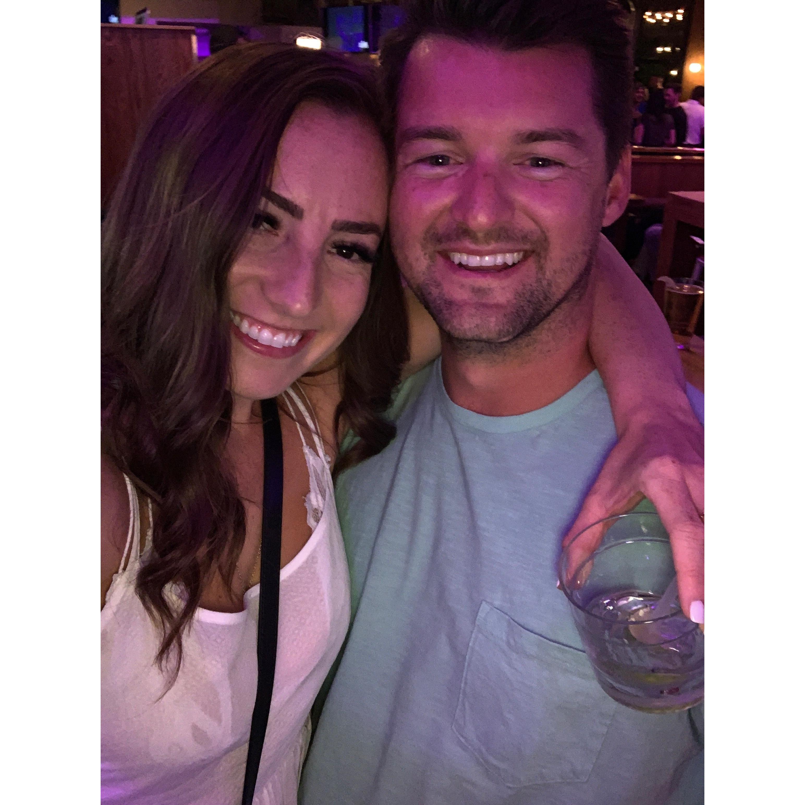 Our very first photo together! On our very first date. Alex got caught trying to take a creeper shot of Cody to send to her friends and he caught her so they took a selfie instead.
