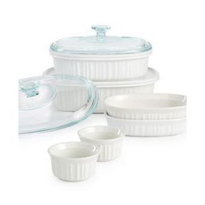 Corningware - French White 10-Pc. Bakeware Set, Created for Macy's