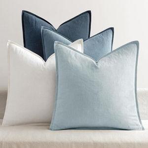 MIULEE 18x18 Pillow Covers, Pack of 4 (Blue)