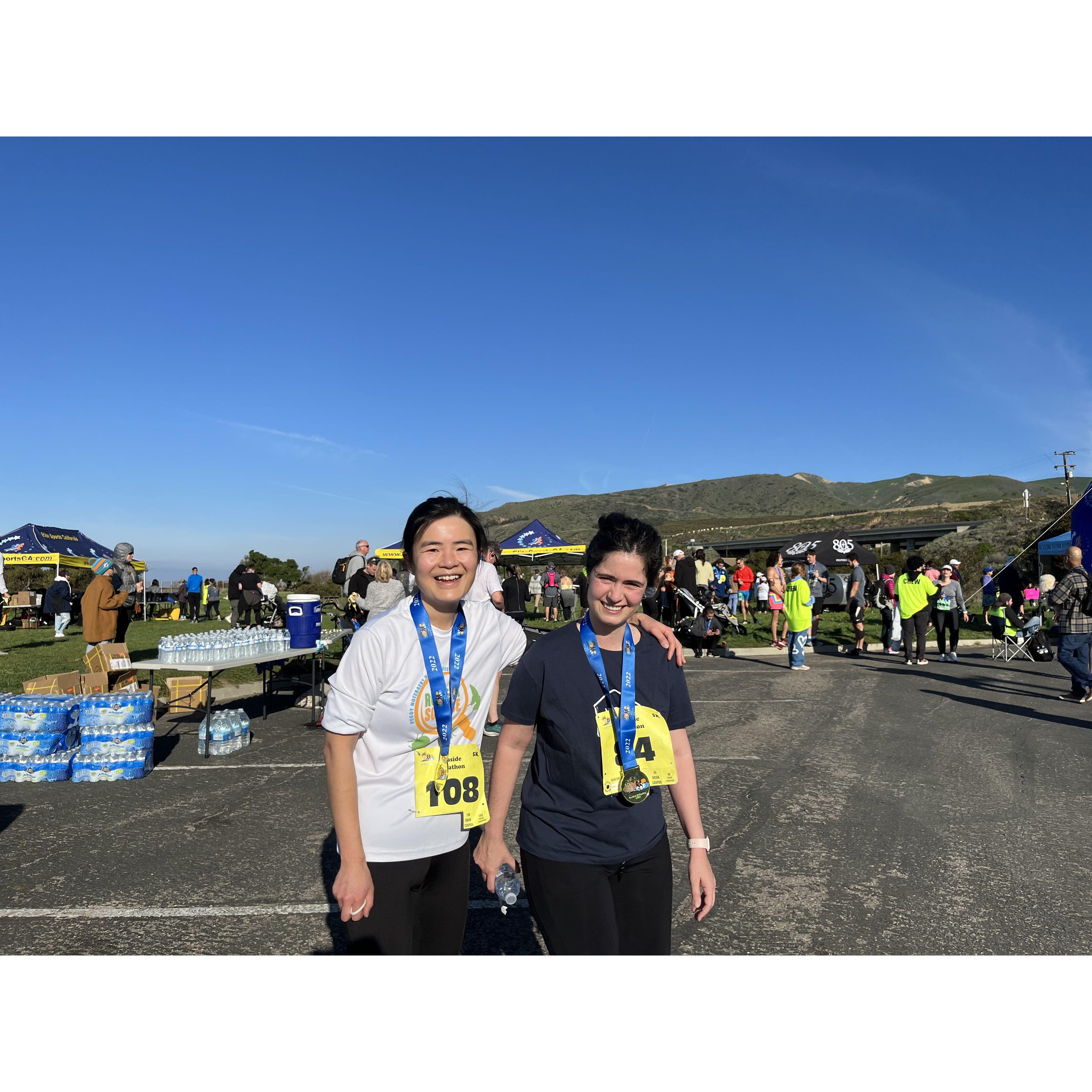 First 5K run together in Ventura! We did it!