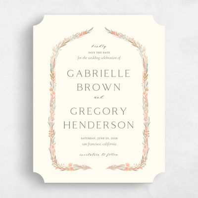 Yellow Ticket Wedding Save the Date - Kenela Portrait