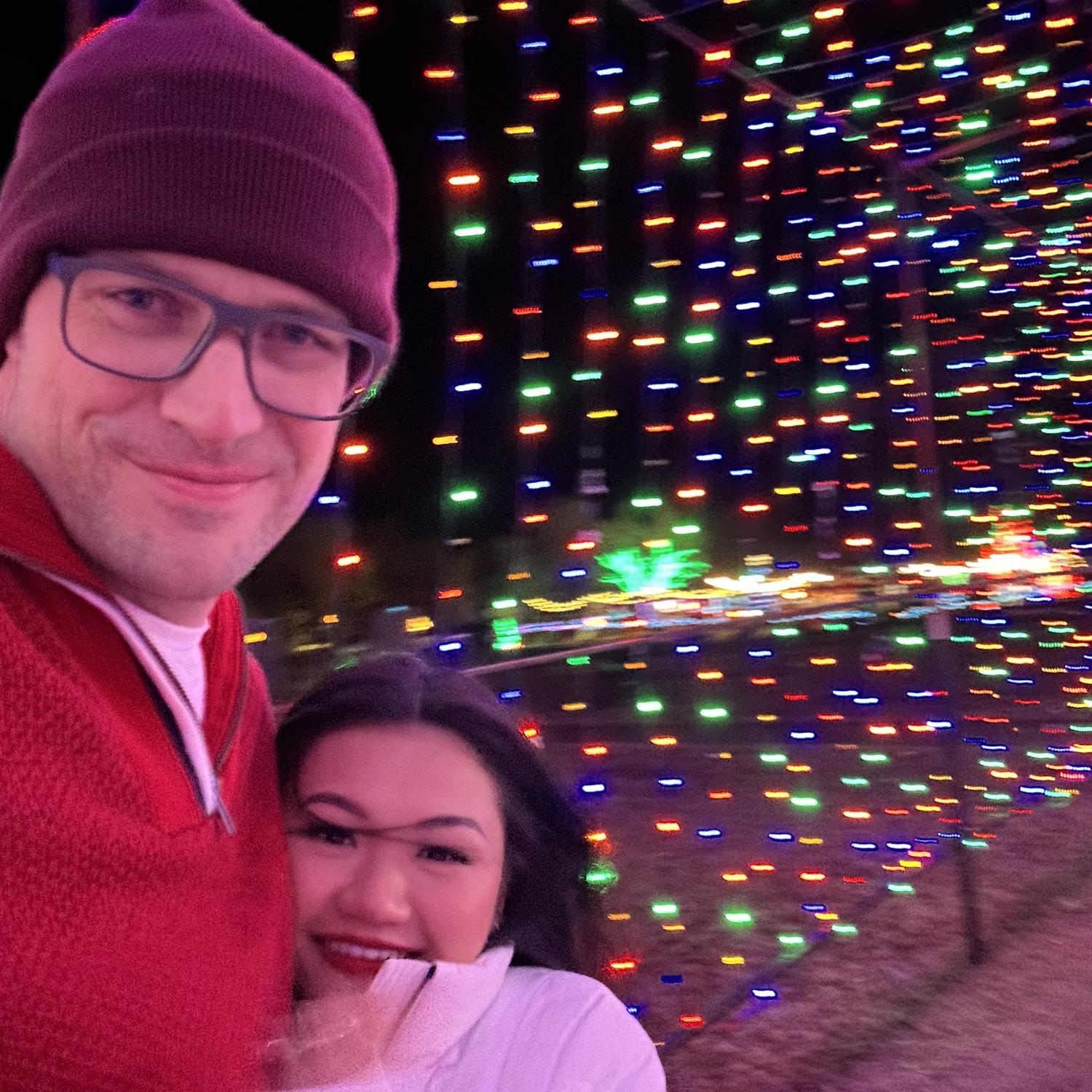 12/6/23-Second Christmas together watching lights in Yukon, Oklahoma