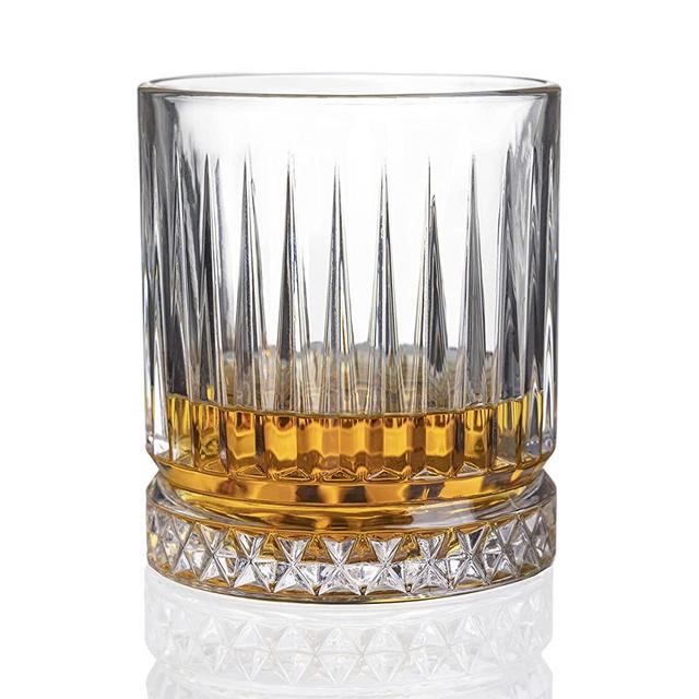 glacio Whiskey Glass Set of 4 - The Chandelier - Old Fashioned Bar Glasses for Cocktail Lovers - Lead-Free Scotch Glass