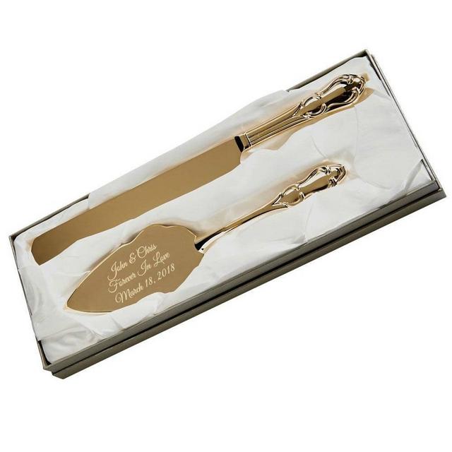 Wedding Cake Server and Knife Set Engraved...