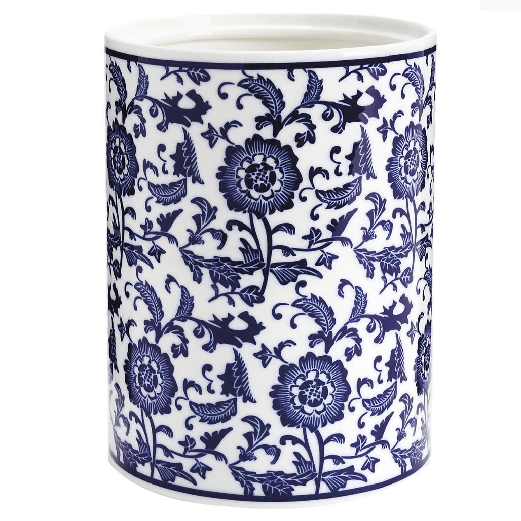 Blue & White Bath Collection - Waste Bin