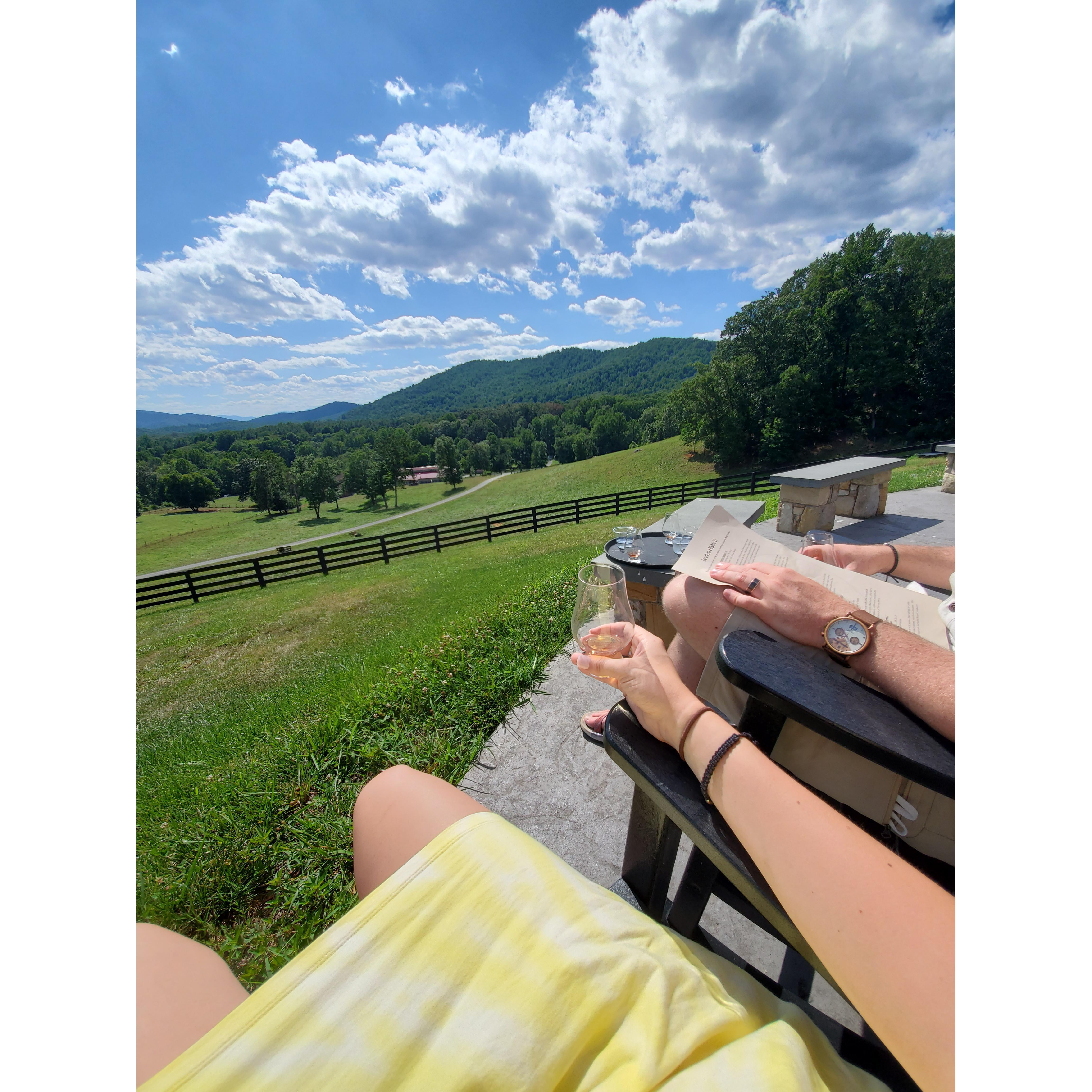 We went to Ragged Branch Distillery for some whiskey.  Both the Whiskey and views were spectacular. Plus they sell Coffee roasted with the wood from the barrels. AND THEY HAVE A DOG.