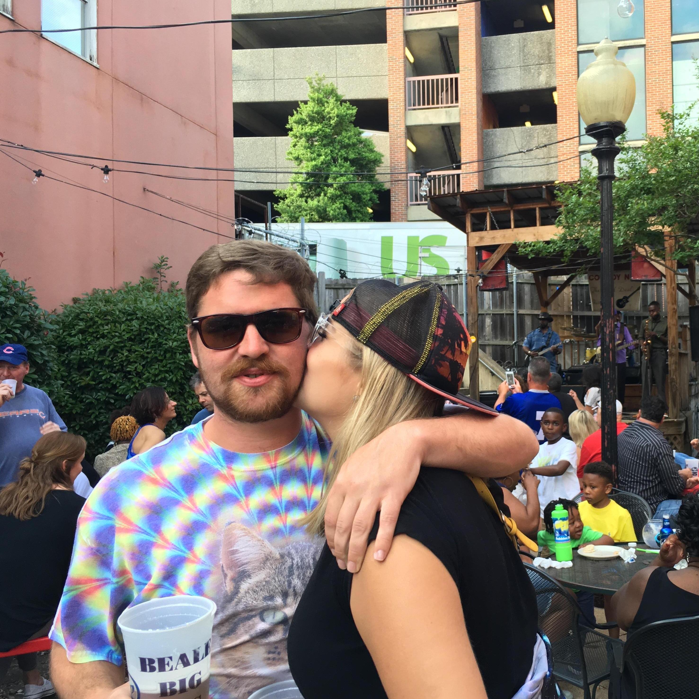 At our favorite outdoor Memphis bar, right before Jake moved to Minneapolis!