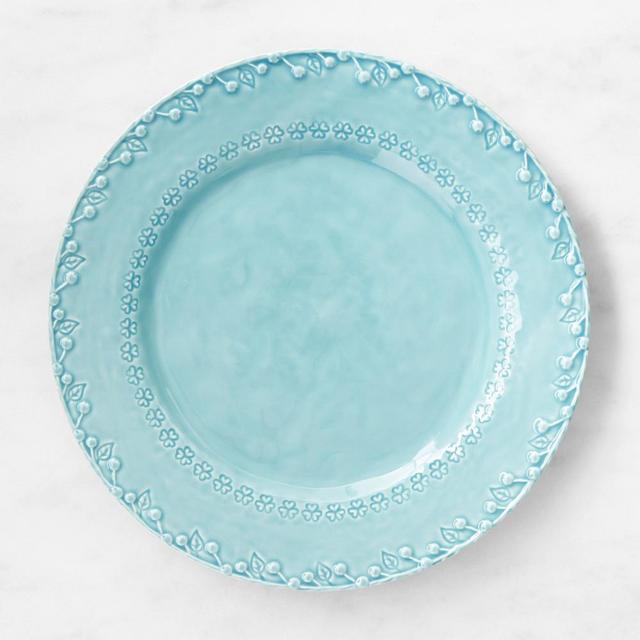 Bordallo Pinheiro Flora Dinner Plates, Set of 4, Azul Blue