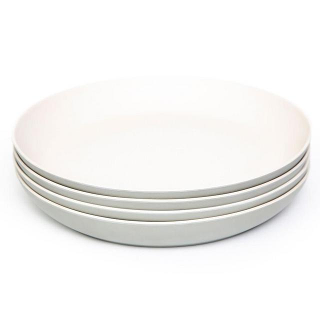 Bamboo Coupe Dinner Plate, Set of 4 - Gray