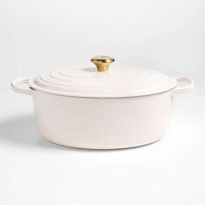 Le Creuset Signature 8-Qt. Thyme Enameled Cast Iron Oval Dutch Oven + Reviews | Crate & Barrel