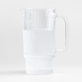 Atwell Ribbed Glass Pitcher