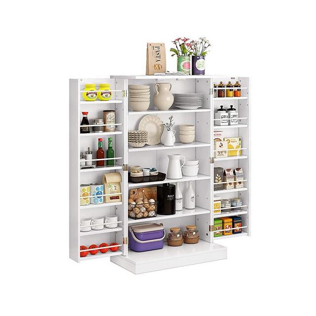 Function Home 41" Kitchen Pantry, Farmhouse Pantry Cabinet, Storage Cabinet with Doors and Adjustable Shelves in White