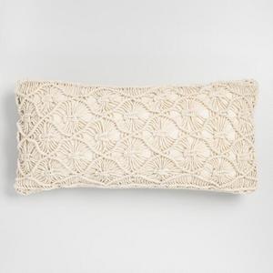 Natural Macrame Indoor Outdoor Lumbar Pillow