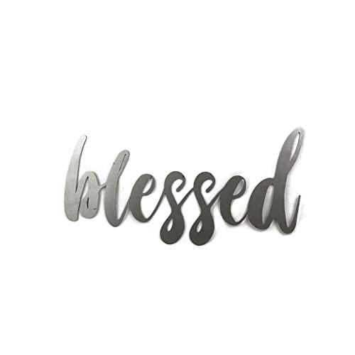 Blessed Small Size Raw Steel Unpainted Word Art
