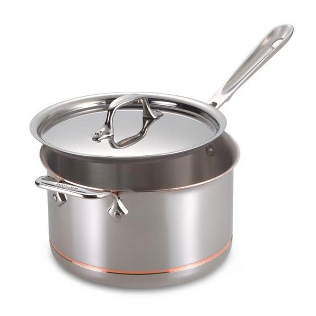 All-Clad Copper Core 4 qt. Covered Saucepan with Helper Handle