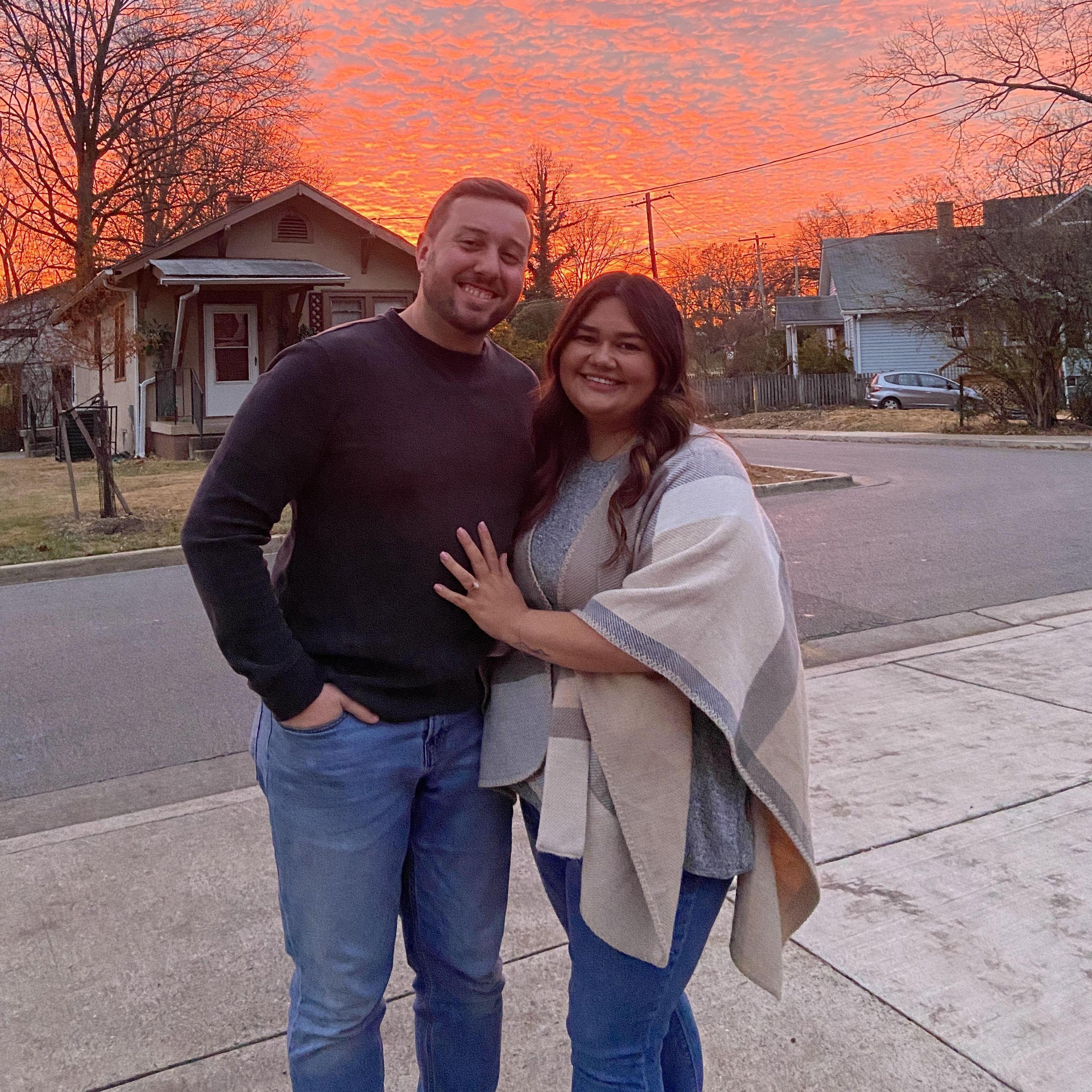 November 2023, Takoma Park, Maryland. Our engagement party ended with the most beautiful sunset.