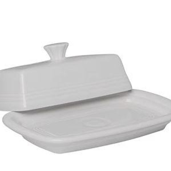 Extra Large Covered Butter Dish - White
