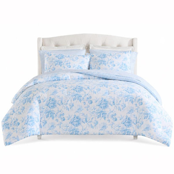 Laura Ashley Queen Bedding Set - Toile Blue