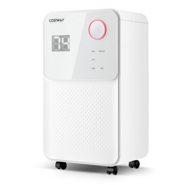 Costway 32 Pints 2000 Sq. Ft Dehumidifier for Home & Basements w/3-Color Digital Display