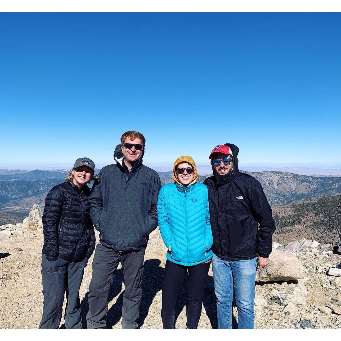 The tippy top of the highest mountain in southern California, Mt. San Gorgonio, with Brian and Danielle, November 2019
