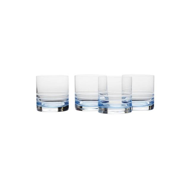 Mikasa Cal Blue Ombre Double Old Fashioned Glasses Set of 4, 15.5 oz