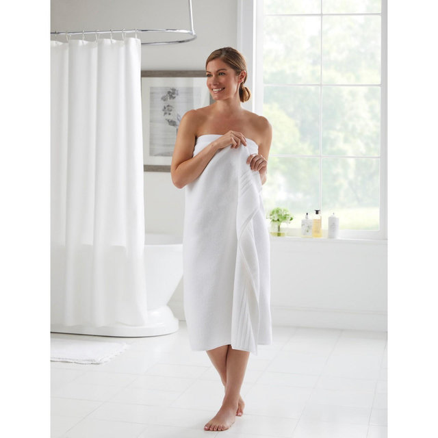 BrylaneHome Zero Twist 100% Cotton Oversized Bath Sheet - White