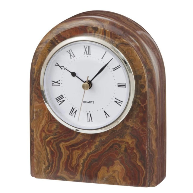 Brown Onyx Desk Clock
