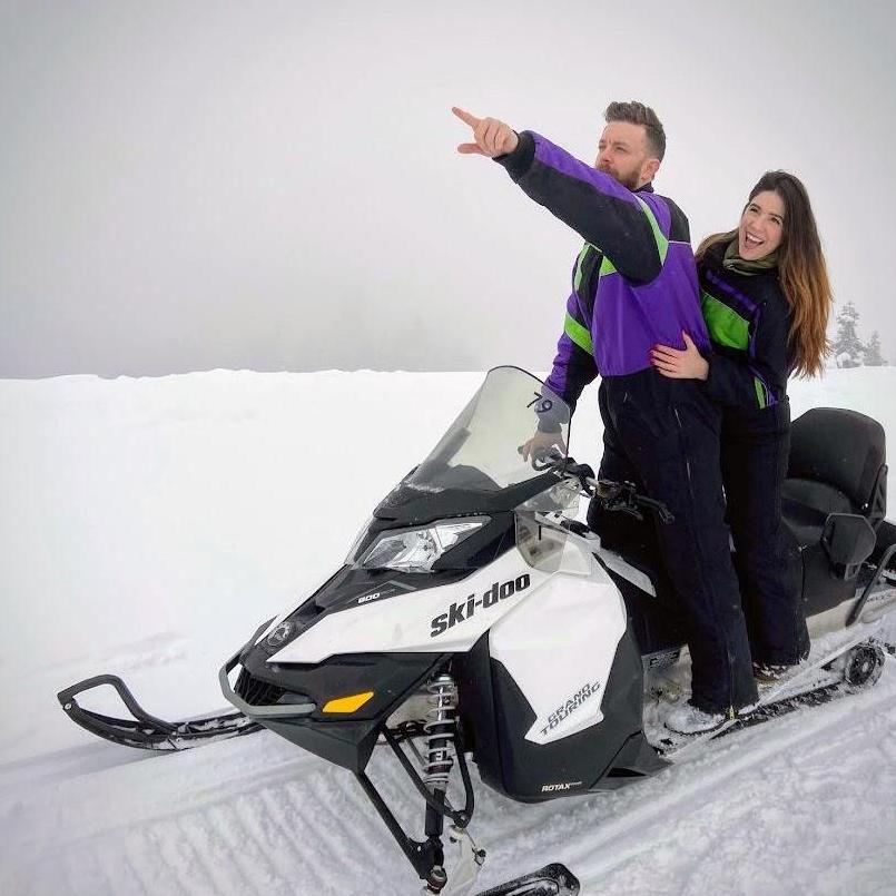 Snowmobiling in Tahoe.