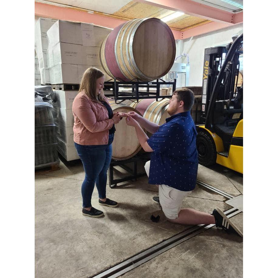 2022: Brian proposes to Kailey at Jamesport Vineyards!