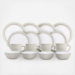 Natural Canvas 16-Piece Dinnerware Set, Service for 4