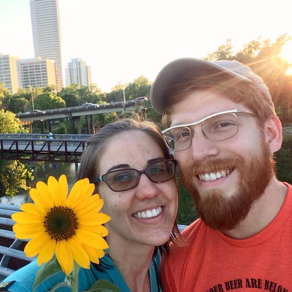 One of our first dates, Bob picked a sunflower!