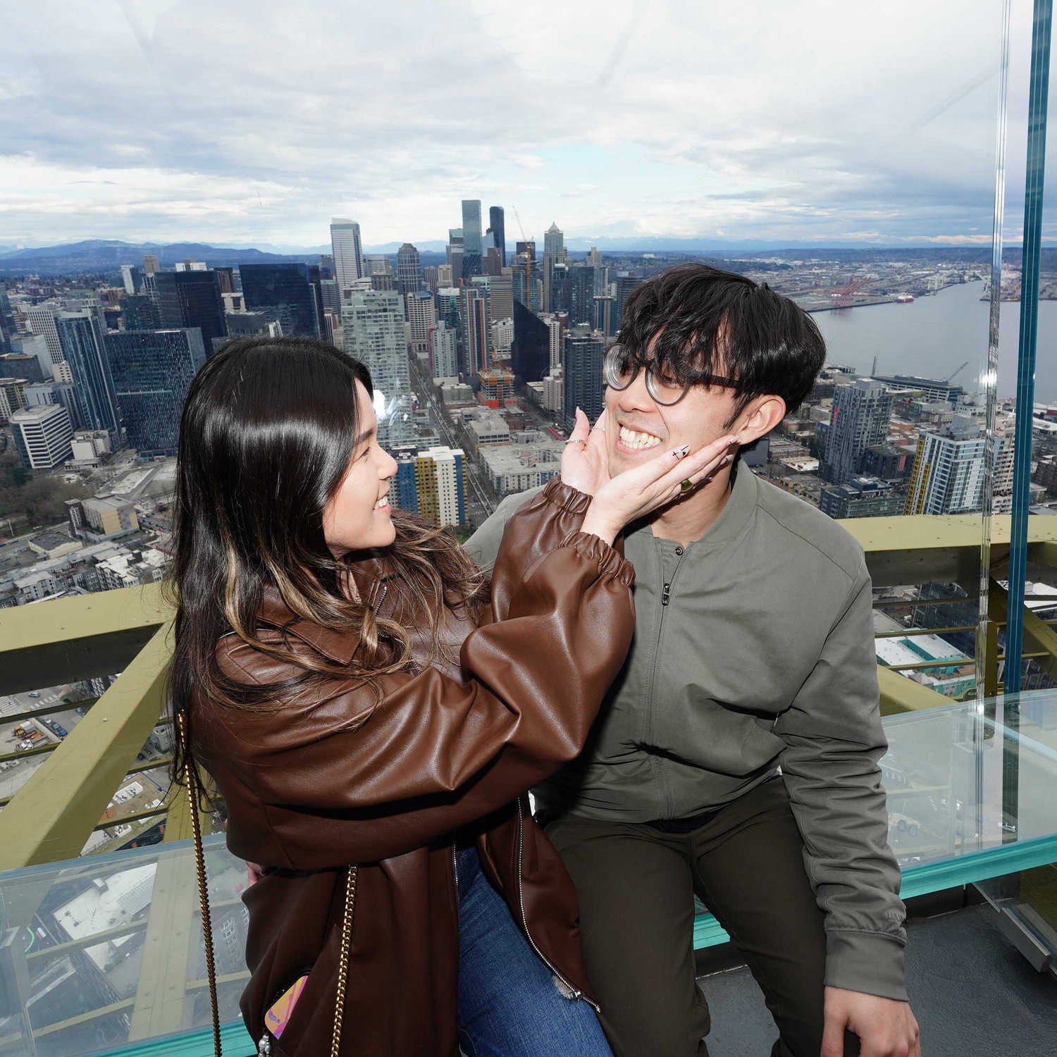 Our first time on top of the Space Needle! Took an our first trip here when we decided to move to Seattle. Got to know the city!