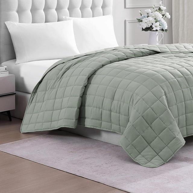Casa Platino Pre-Washed Queen Size Blanket - Soft Quilted, Lightweight Duvet Insert - All Season Microfiber Down Alternative
