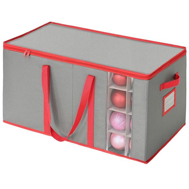 GRANNY SAYS Ornament Organizer Storage box, Christmas Ornament Storage, Stores 128-3" Balls Ornaments, Ornament Storage Box, Christmas Storage Bins with Lids, Christmas Storage Containers, Gray