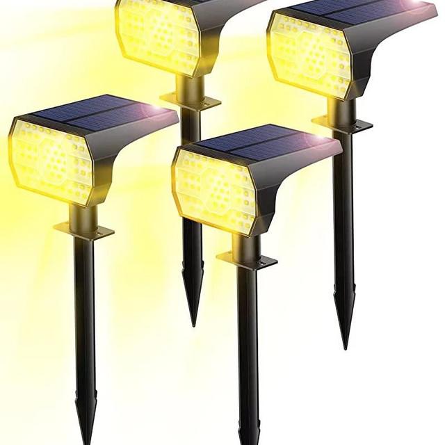 Kaxiida Solar Lights Outdoor Waterproof, 56LEDs Solar Landscape Light, IP67 Adjustable Lights Wall Lights in One, for Gardens Pool Courtyard Driveway-Warm White