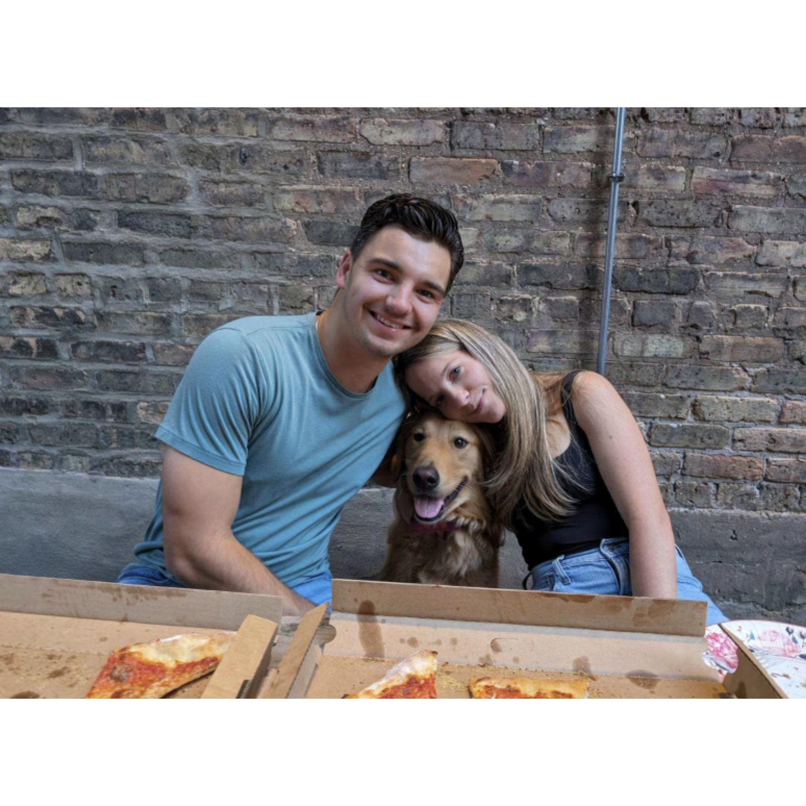 Pizza couples dinner in our back yard