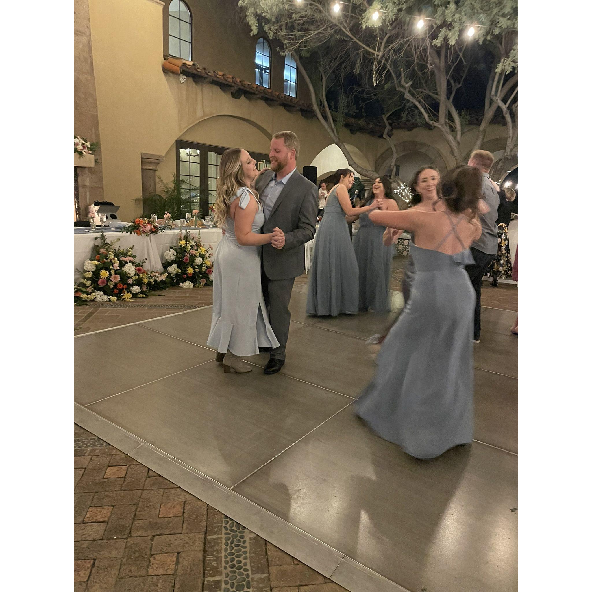 Dancing at our friend's wedding