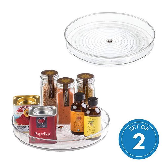 iDesign Linus Turntable, Kitchen Pantry or Countertop Organization, 9" Inch, Clear